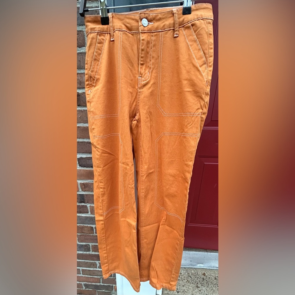 Dokotoo Orange Straight Leg Women's Jeans, Size 4